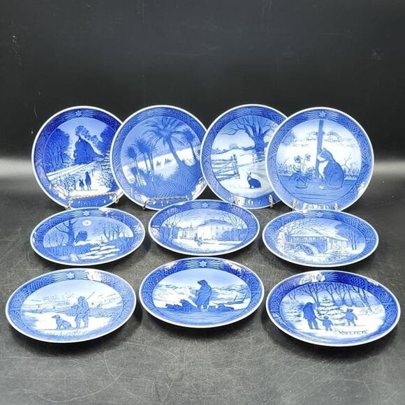 Royal Copenhagen Christmas Plates Full Set 1970–1979 | Porcelain | Collectables - Picture 1 of 5